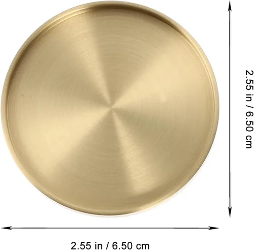 Vista 2 de Hemoton Soporte para tapete de té de latón, resistente al calor, para tazas de té, tazas de café, protector de mesa de bronce antideslizante