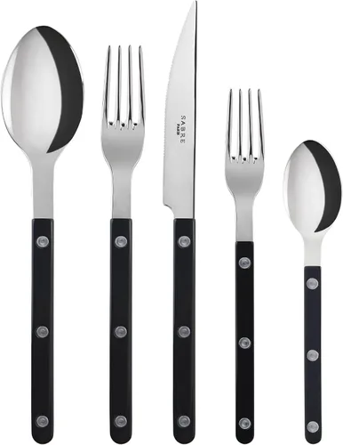 Vista 13 de SABRE PARIS - Juego de cubiertos de 5 piezas - Colección Bistrot - Cuchillo, tenedor, cuchara de sopa, cucharadita y tenedor de postre - Acero