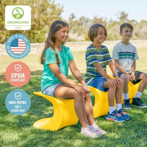 Vista 7 de ECR4Kids Asiento Wave, altura del asiento de 14 a 15.1 pulgadas, taburete tipo percha, amarillo, paquete de 2