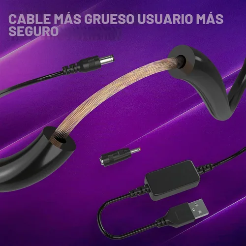 Vista 4 de DROK Adaptador USB a 9 V, convertidor de impulso de CC de 5 V a 9 V, 1,5 A, cable USB de 3.6 ft, convertidor elevador con conector CC macho de 0.217