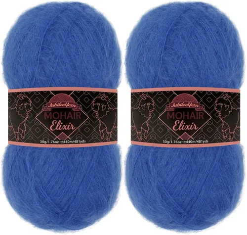 Vista 72 de JubileeYarn Mohair Elixir Yarn - 50g/Skein Baby Wool Blend - Cosmopolitan - 1 Skein