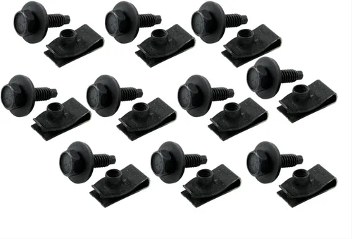 Vista 2 de Allstar Performance ALL18558 Kit de pernos de cuerpo con clips, (paquete de 10), negro, paquete de 10