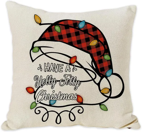 Vista 17 de SPXUBZ - Funda de almohadón navideño con gato de vacaciones de invierno con gorro rojo de Santa, funda cuadrada para sofá, cama, silla o sofá cama