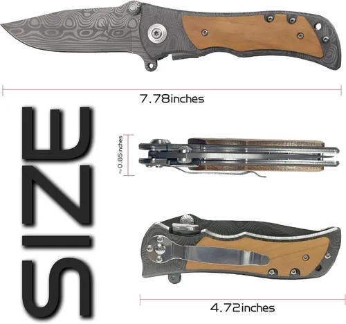 Vista 6 de XJF Cuchillo de bolsillo de madera grabado para aniversario de 10 años, regalo de boda de estaño para hombres, regalo de aniversario de 10 años