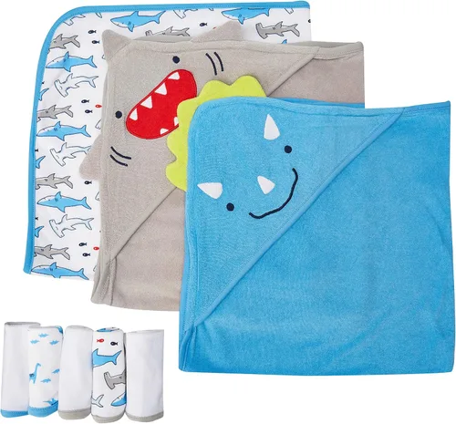 Vista 11 de Simple Joys by Carter's Juego de toallas y paños unisex de 8 piezas para bebés, paquetes múltiples