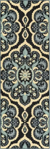 Vista 10 de Maples Rugs Vivian Medallion - Alfombra de área, fabricada en Estados Unidos, lavable, antideslizante, alfombra de interior para cocina, entrada