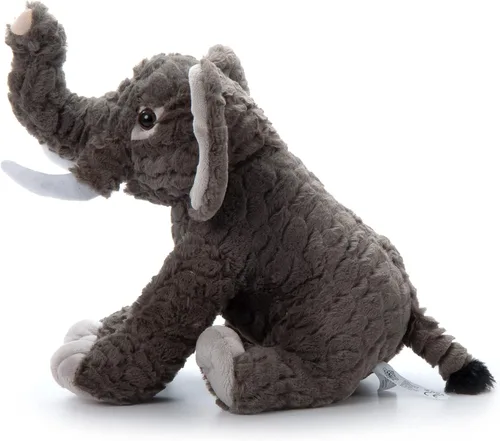 Vista 6 de The Petting Zoo Elefante de peluche, regalos para niños, animales salvajes del zoológico Onez, juguete de peluche de elefante de 12 pulgadas