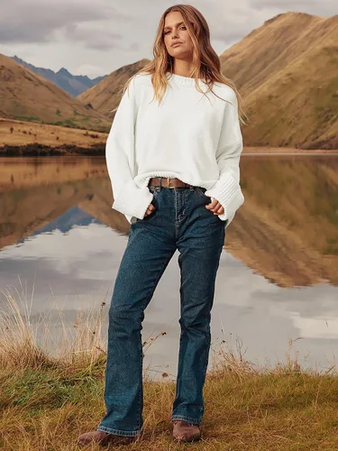 Vista 8 de LOGENE Suéter de gran tamaño para mujer, cuello redondo, manga larga, suave, mullido, suéter de punto 2025 para otoño e invierno