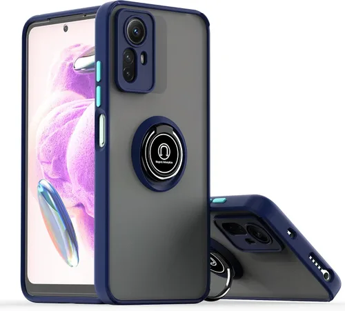Vista 8 de QUIETIP Funda compatible con Xiaomi Redmi Note 12S con protector de pantalla, TPU + policarbonato duro a prueba de golpes, anillo magnético
