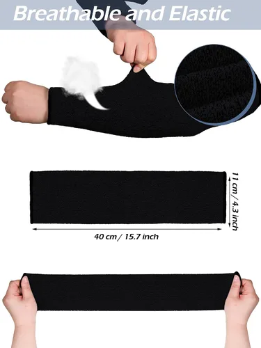 Vista 2 de Geyoga 2 pares de fundas para antebrazo para hombres y mujeres, protectores de brazo para piel fina y moretones, resistente a mordeduras de perro