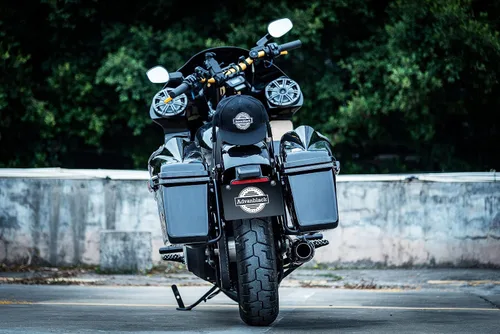 Vista 8 de Advanblack Soporte De Conversión De Alforja Duro Ajuste Para 2018+M8 Softail Low Rider/S/ST - Negro