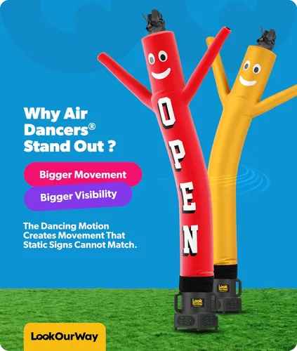 Vista 4 de LookOurWay Air Dancers Wacky Waving - Accesorio inflable de tubo para hombre, 7 pies de alto, publicidad de bailarín de aire, agitando hombre