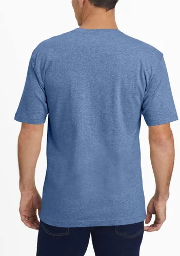 Vista 3 de Wihion Camisetas de manga corta con bolsillo para hombre, estilo casual, de algodón, cuello en V