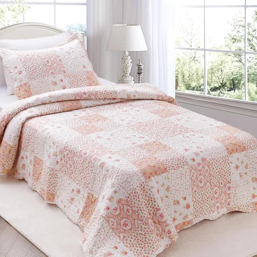 Vista 18 de KASENTEX Juego de colcha individual, colcha ligera, colcha reversible, ropa de cama impresa con diseño campestre, funda de edredón prelavada - Ropa
