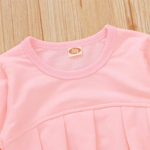 Vista 2 de Ritatte Conjunto de 2 piezas de ropa de invierno para niñas pequeñas, manga larga, pantalones largos, de algodón suave, para otoño