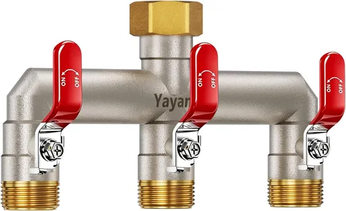 Vista 11 de 3-Way Garden Hose Splitter, Heavy-Duty Brass, 3/4" GHT, (Black)