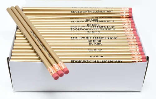 Vista 21 de Pencil Guy Lápices redondos impresos personalizados promocionales.-500 por caja Rosado