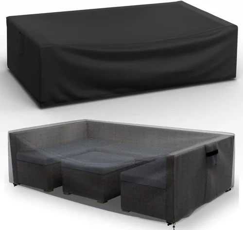 Vista 11 de Funda impermeable para muebles de exterior, funda modular para exteriores, fundas rectangulares para patio para juego de muebles de exterior, 110" L