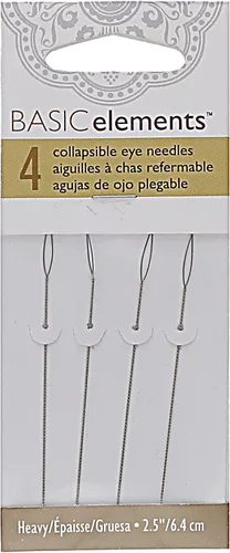 Vista 9 de The Beadsmith Basic Elements - Agujas plegables de 2.5 pulgadas de largo, alambre trenzado flexible, ojo grande, fácil de enhebrar, 4 agujas medianas