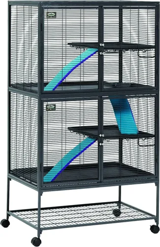 Vista 7 de Jaula para hurón MidWest Homes for Pets, modelo Deluxe Ferret Nation, Nación Hurón, Platino/Gris