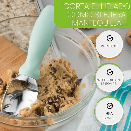Vista 6 de Spring Chef - Cuchara de helado de metal resistente - Cuchara de helado apta para lavavajillas - Pala de helado comercial - Utensilios de cocina