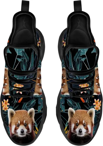 Vista 3 de Zapatos de panda rojo para mujeres y hombres, para correr, atletismo, caminar, tenis, tenis ligeros, zapatos de animales, regalos para él y ella