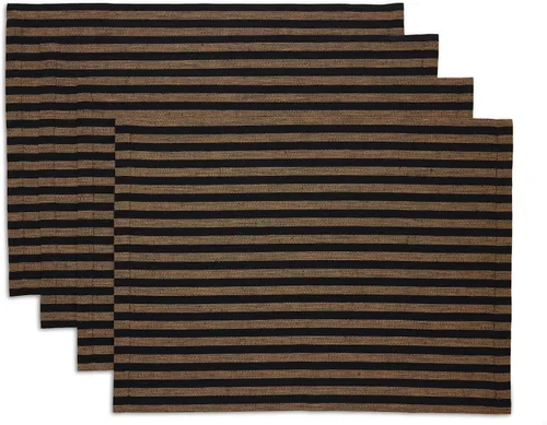 Vista 13 de Solino Home Amalfi - Manteles individuales a rayas, de 14 x 19 pulgadas, juego de 4 unidades, tela natural, lino europeo, 100 % lino puro, hechos a
