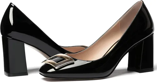 Vista 6 de WAYDERNS Zapatos de tacón alto con puntera cuadrada para mujer, de 3 pulgadas