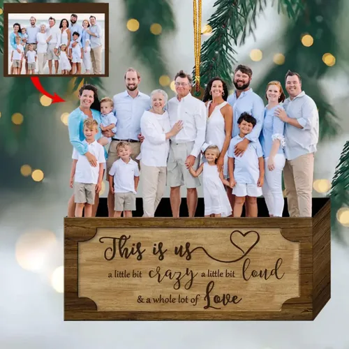 Vista 9 de Adorno personalizado para tu foto, adorno de mica con foto personalizada, adorno de Navidad familiar, adorno de Navidad familiar personalizado