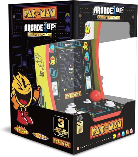 Vista 5 de Arcade1Up Pac-Man Countercade Countertop Arcade Machine with 3 Retro Games, 7" LCD Screen and Full Size Real Feel Joysticks and Buttons, Pantalla