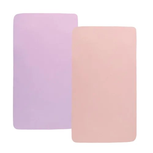Vista 33 de Juego de sábanas de moisés, paquete de 2 sábanas bajeras ajustadas, elásticas ultra suaves, para colchón de cuna rectangular ovalada de reloj
