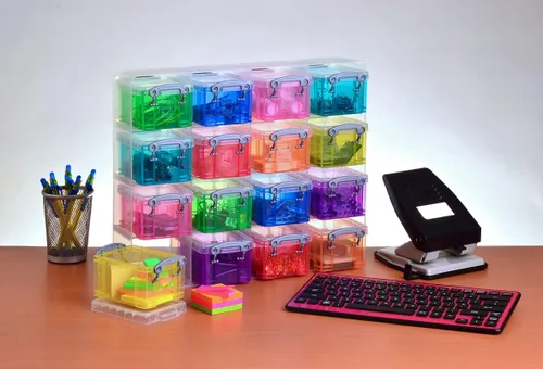 Vista 2 de Really Useful Box Caja organizadora de plástico transparente y surtido de 16 x 0,14 litros