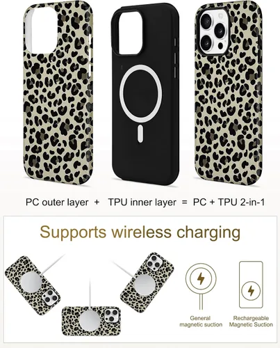 Vista 99 de Jusy Funda compatible con MagSafe con estampado de caparazón de tortuga marrón para iPhone 7/8/SE, cubierta protectora de TPU suave magnética