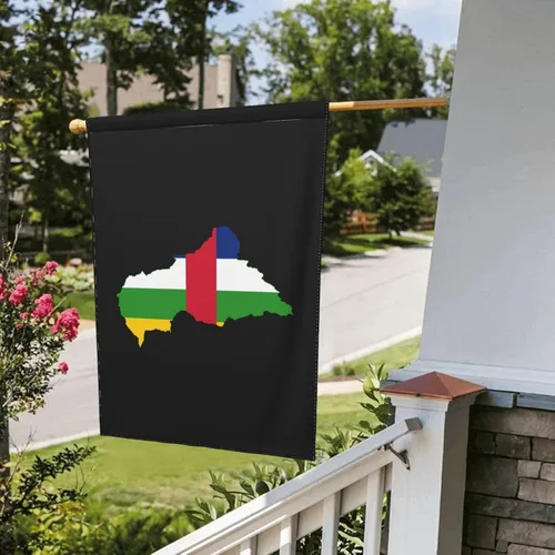 Vista 8 de Flag Map of the Central African Republic Garden Flag 28"x40" Inch Double Sided Garden Flags Home Lawn Outdoor Decor Flags Party Banner Welcome Flag