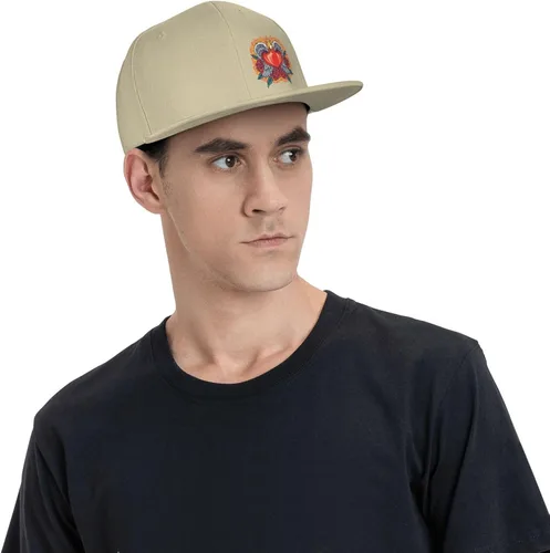 Vista 4 de Heart Angel Fiery with Red Rose Blooms Snapback Hats for Men Women Baseball Cap Flat Bill Brim Hat