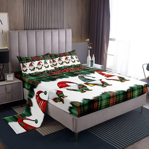 Vista 33 de Erosebridal Juego de sábanas bajeras de Navidad tamaño Queen, diseño de copos de nieve, color negro, gris, degradado, para niños y niñas, juego