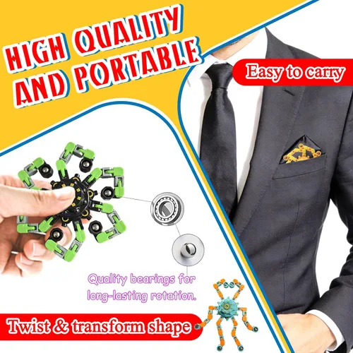 Vista 3 de 15 piezas de juguetes giratorios para ansiedad, regalos de fiesta, premios para niños, adultos, niños y niñas, robot transformable para aliviar