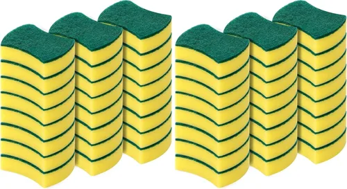 Vista 10 de Esponjas de limpieza de cocina,Paquete de 24 Eco Anti-Scratch para platos,Esponjas para fregar