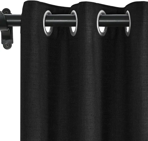 Vista 27 de Fcosie Cortinas opacas de lino 100 % opacas de 50 pulgadas de ancho x 63 pulgadas de largo, paneles de cortina con ojales para sala de estar