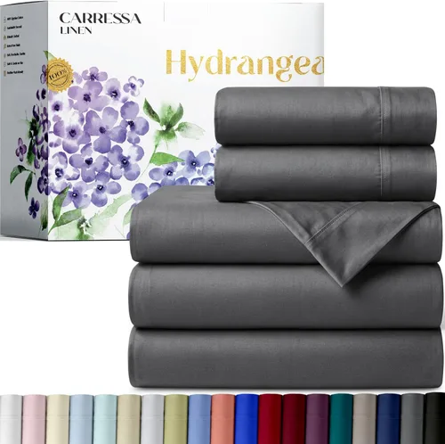 Vista 42 de Carressa Linen - Juego de sábanas 100% algodón de 600 hilos