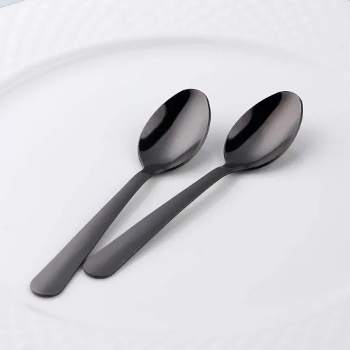 Vista 3 de Juego de 12 cucharas de café Demitasse de acero inoxidable, mini cuchara de 4.5 pulgadas, pequeñas cucharas de espresso para café, azúcar, postre