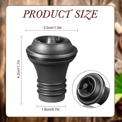 Vista 2 de Honoson 6 tapones de vino con bomba resellable, ahorro de silicona al vacío, práctico para suministros de cocina, herramientas de botella (negro)