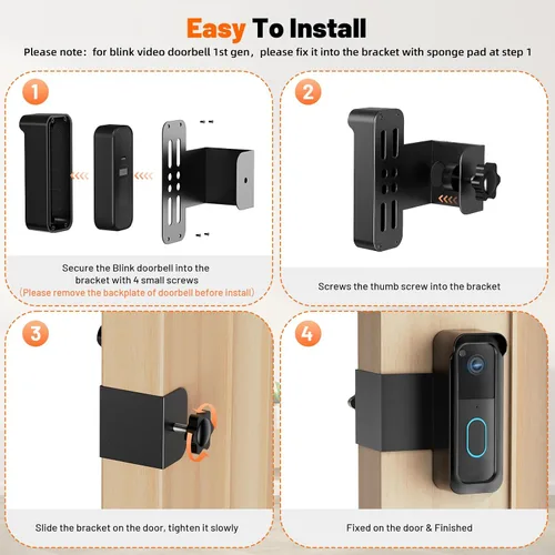 Vista 6 de Blink Doorbell Mount, soporte antirrobo para cámara Blink Doorbell de 2ª generación For Blink Video Doorbell 1st & 2nd Gen(NOT for 3rd Gen), No