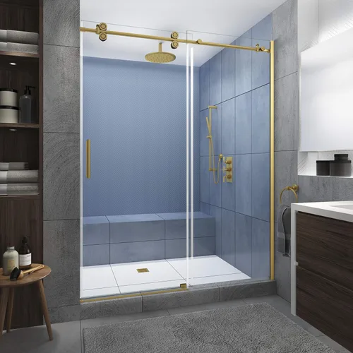 Vista 21 de Aston SDR978EZ.UC-ORB-4880-L Langham XL Puerta de ducha, bronce aceitado, transparente-izquierda