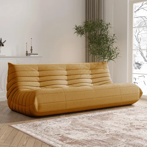 Vista 28 de YVDNHP Puf de espuma viscoelástica, sofá Fireside Togo con almohada