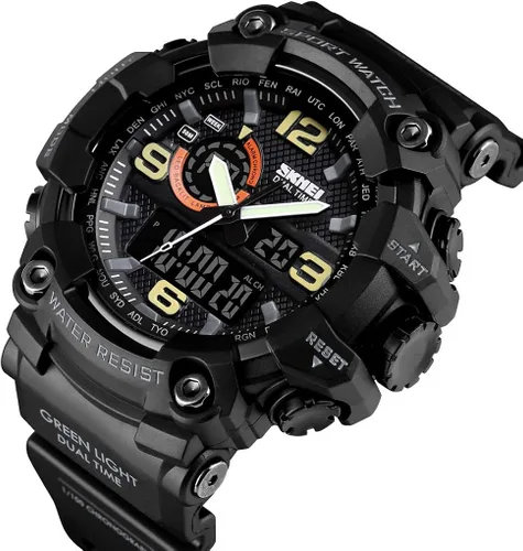 Vista 3 de Relojes para hombre multifunción, reloj deportivo militar S-Shock LED, digital, impermeable, reloj despertador