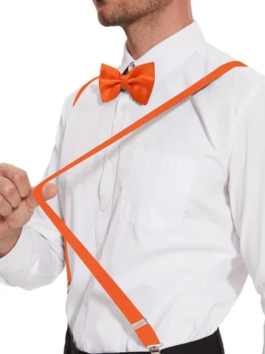 Vista 67 de habibee Color sólido para hombre en forma de Y con clips fuertes tirantes ajustables
