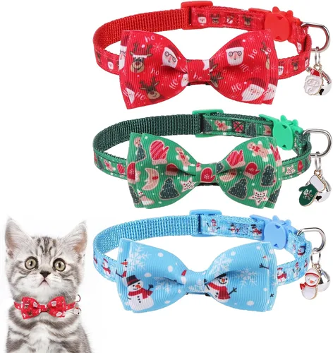 Vista 14 de KOOLTAIL Collar de gato con campana, paquete de 3 collares para gatos con tabla de advertencia para colgar «Do Not Feed Me», lindo collar ligero