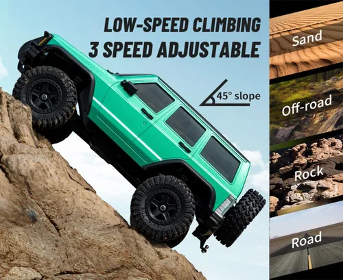 Vista 5 de HLSFWDRIVE RC Rock Crawler 4x4 RC Jeep Truck escala 1/18 todo terreno