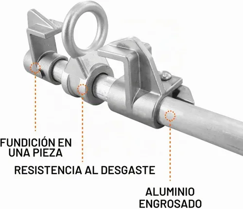 Vista 4 de Abrazadera de anclaje de viga deslizante de aluminio, caminante de haz de acero móvil, conector de estructura ajustable de I/H para protección
